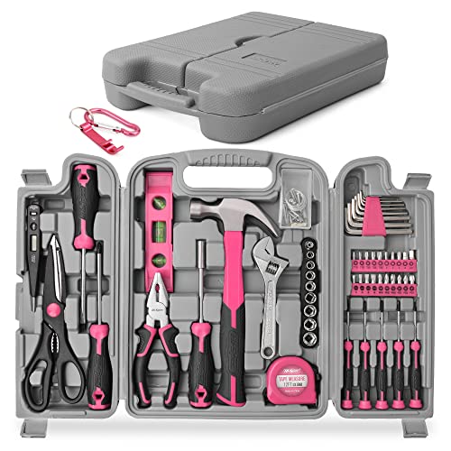 Hi-Spec 53-teiliges Werkzeugset in Pink/Rosa. Allgemeine DIY-Reparatur- und...